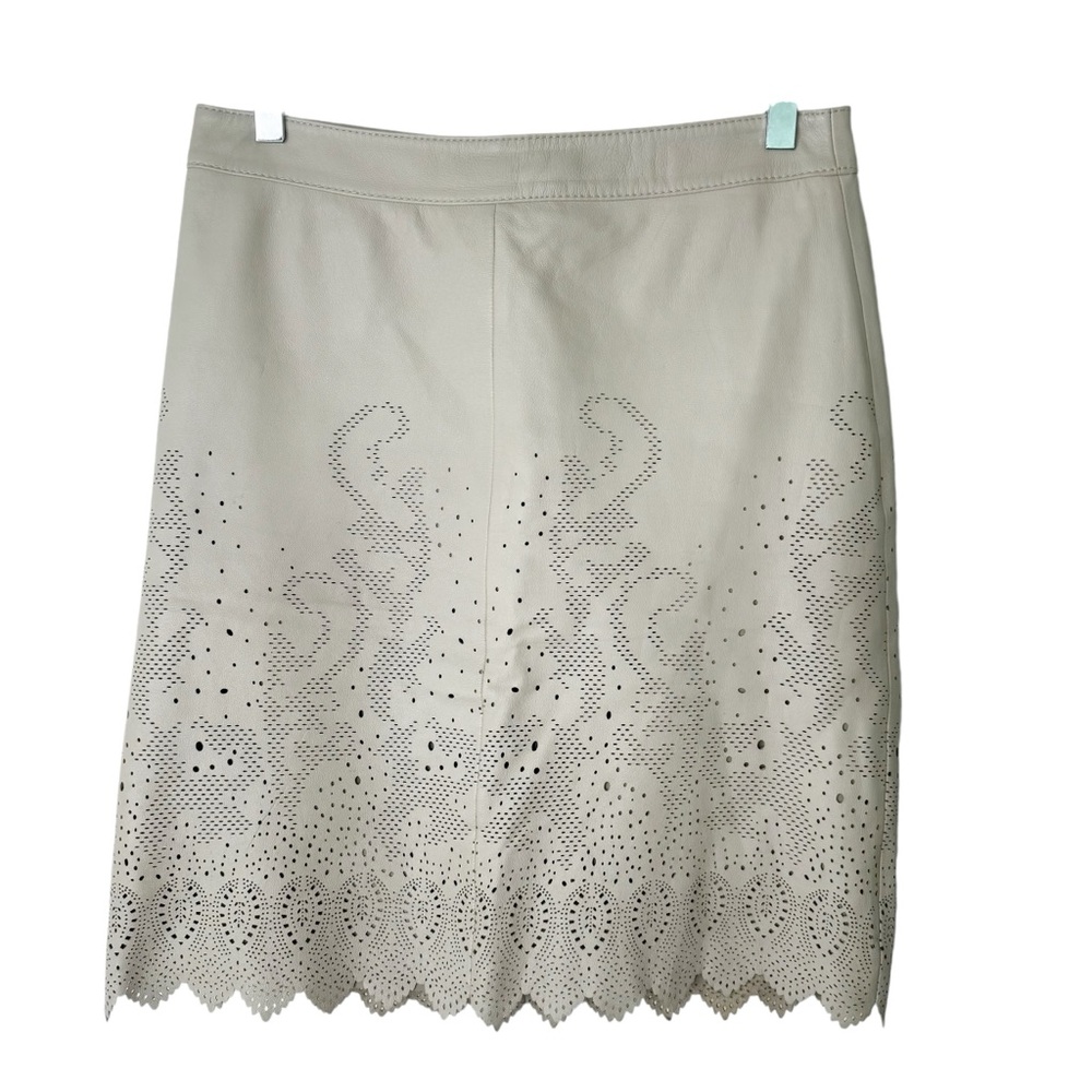 Tory Burch Genuine Leather Perforated Skirt Size 4